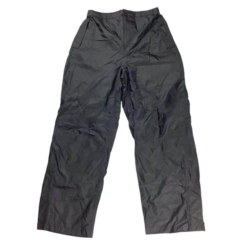 London Fog Black Nylon Pants Men Women Size XL 31X31 Lined Outdoor Hiking